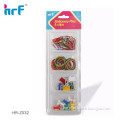 Colorful Stationery Clip set with Jumbo Map Pins